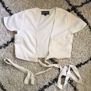 White wrap top